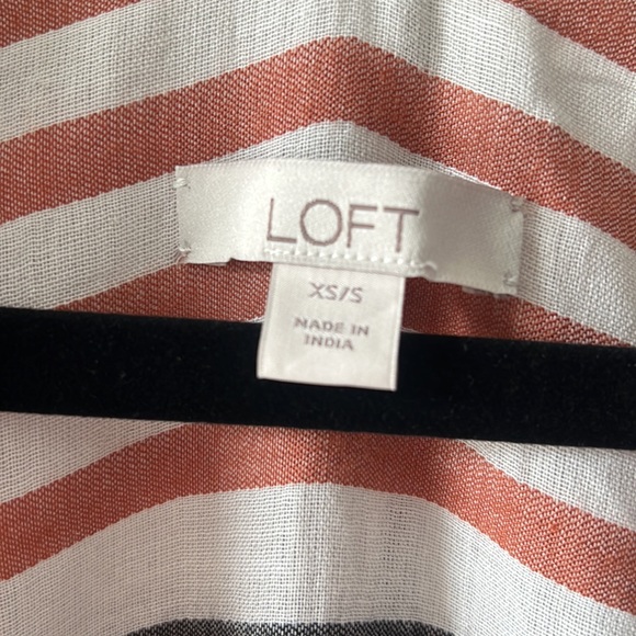 Loft by Ann Taylor Kimono Coverup Off White Black Brown.  Sz XS/S Summer Beach - Picture 3 of 4